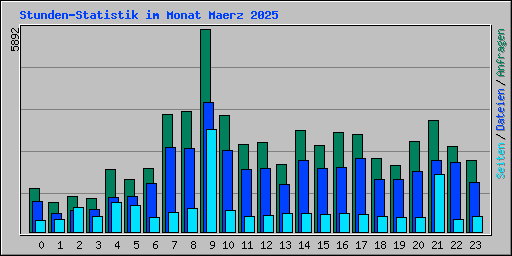 Stunden-Statistik im Monat Maerz 2025