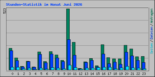 Stunden-Statistik im Monat Juni 2026