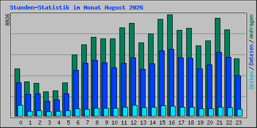 Stunden-Statistik im Monat August 2026